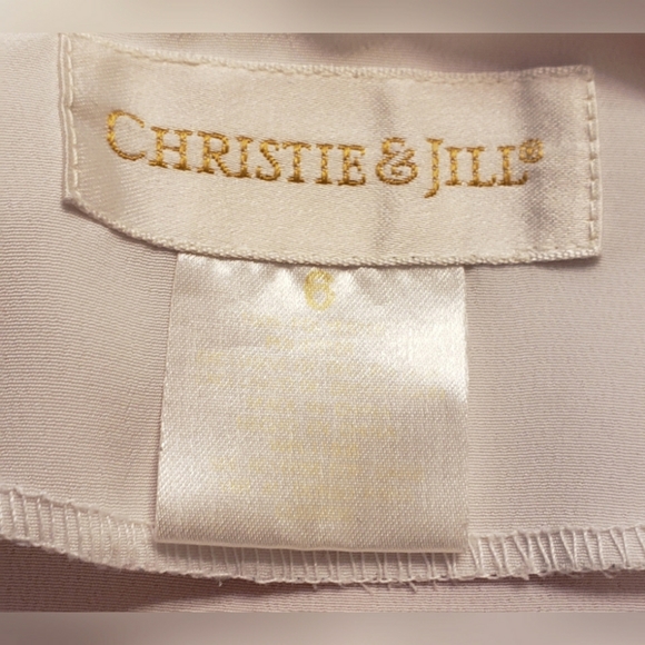 VINTAGE Christie & Jill White Lace Top Short Sleeve Women's Size 6 - Picture 3 of 3